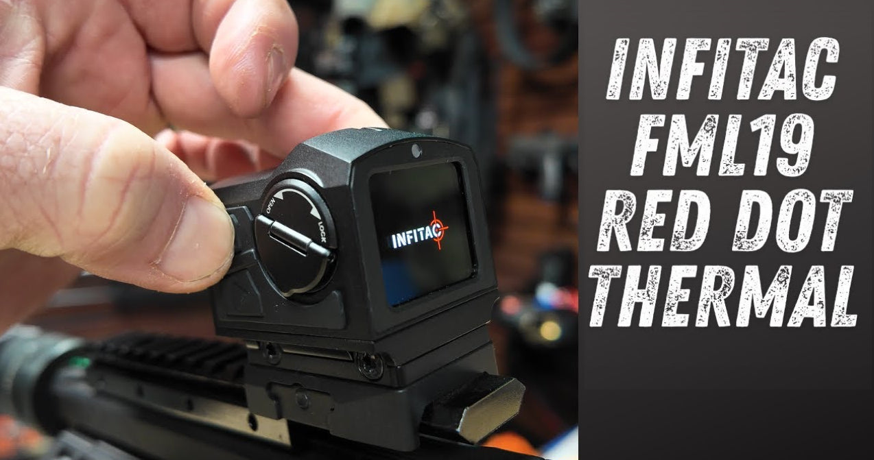 A Hand is adjusting Infitac FML19 Red Dot Thermal sight mounted on rifle