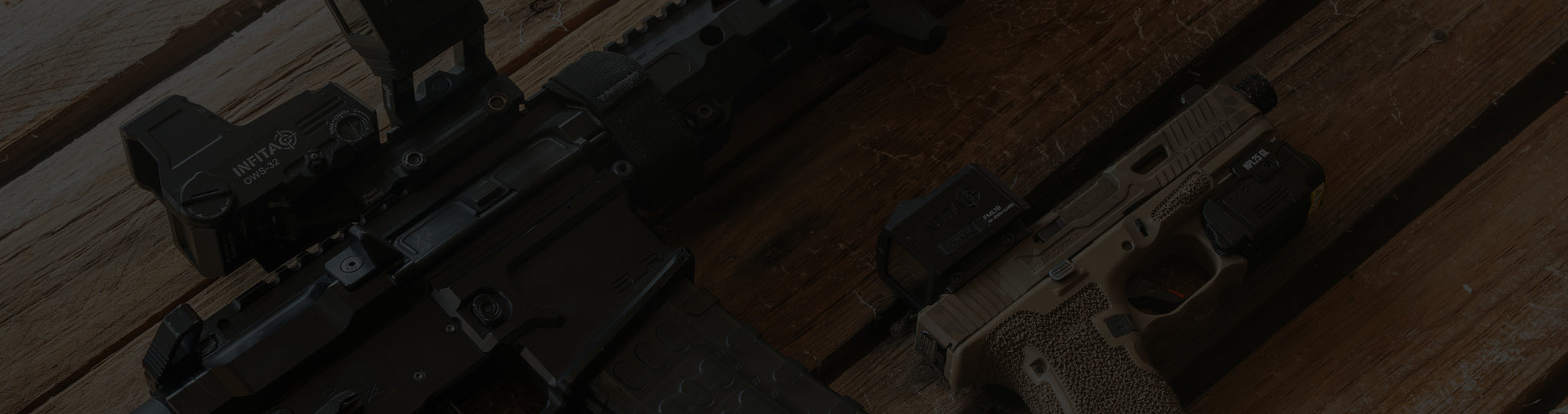 INFITAC optics on a wooden range bench