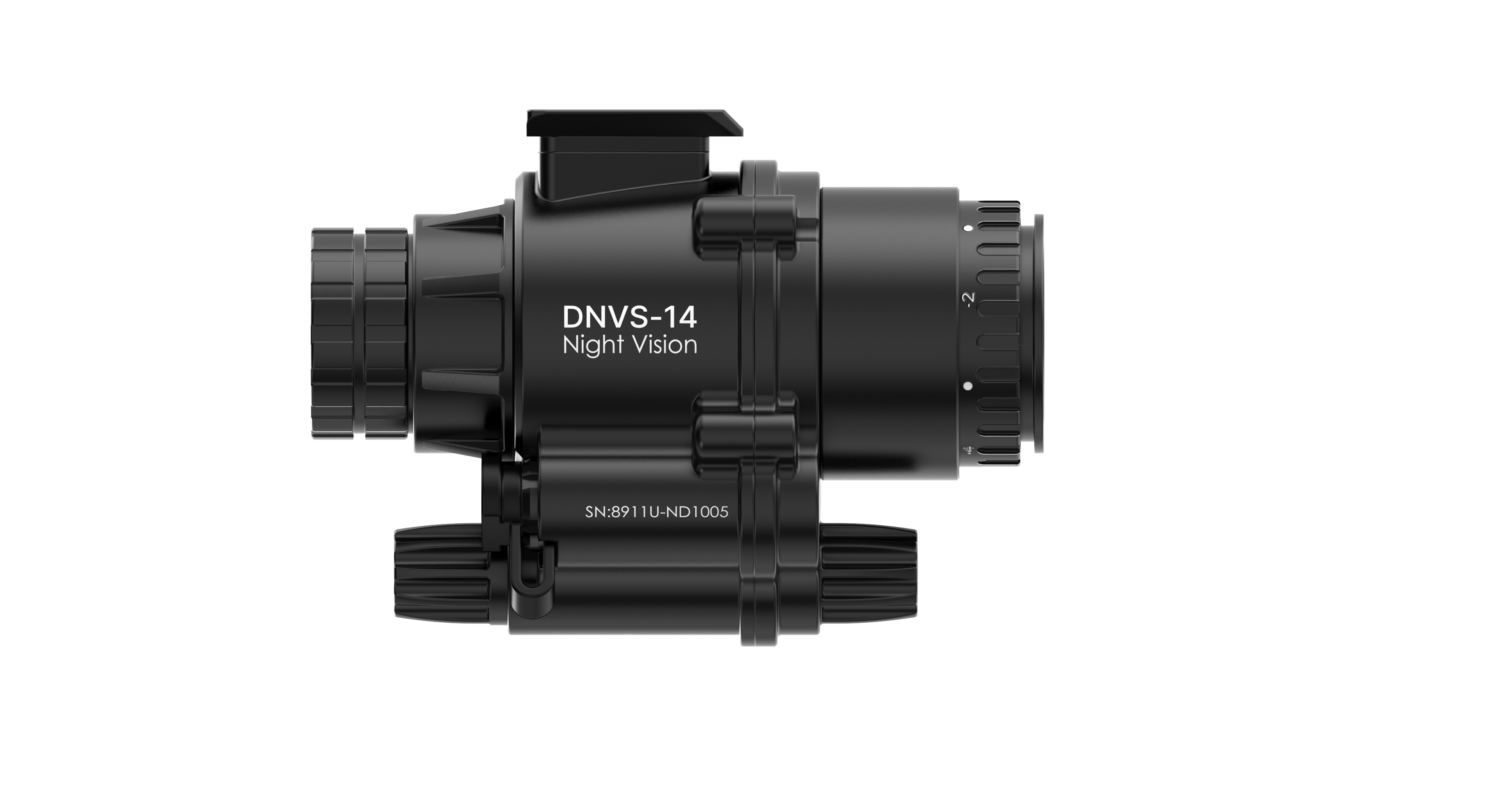 INFITAC DNVS-14 PRO night vision system with 800x600 resolution, 45° FOV, 22mm lens, IP67 durability, IoT connectivity, and dual 18650 batteries for extended operation.