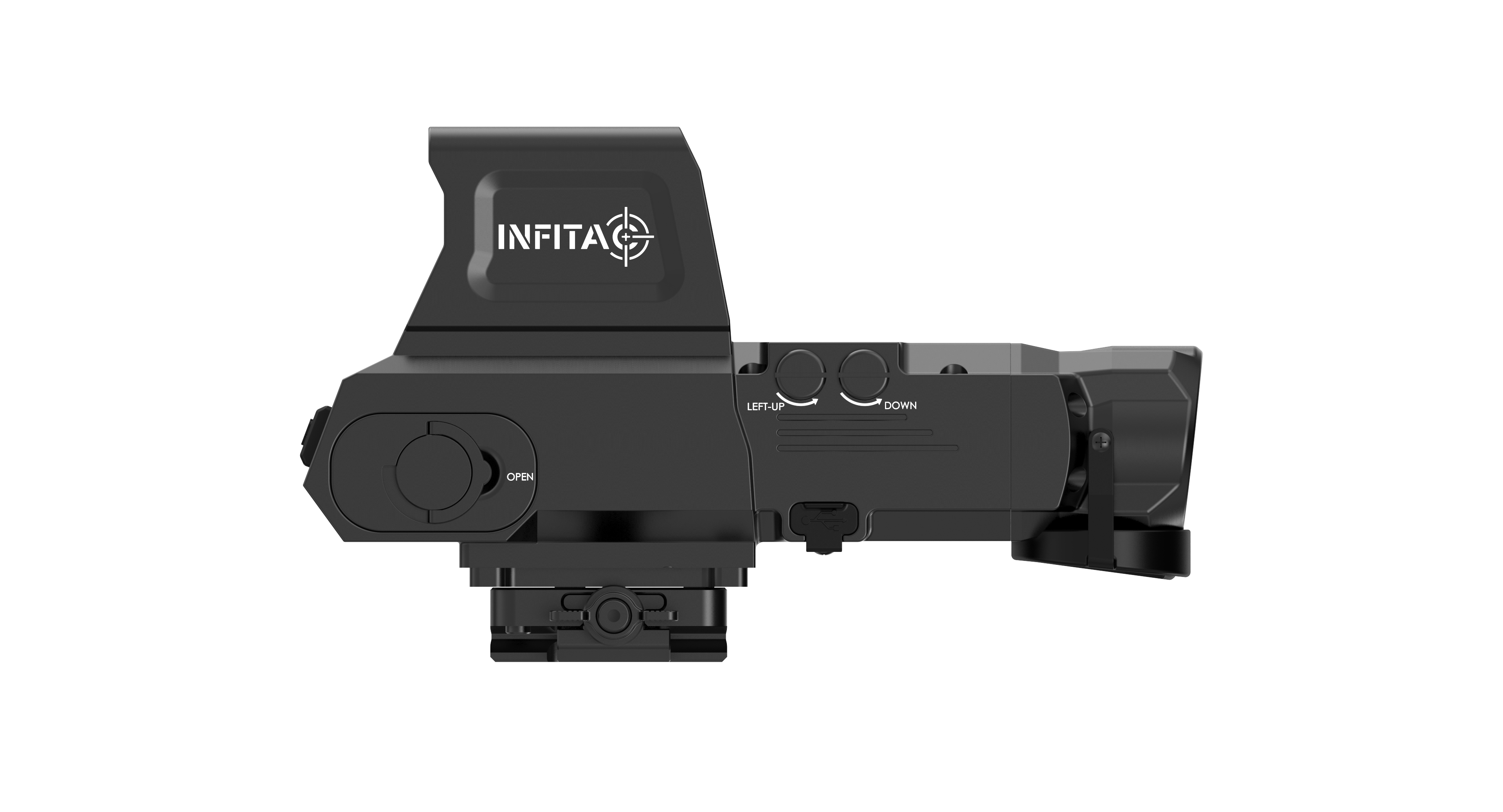 INFITAC FAH25 thermal scope with a 640x512 resolution thermal sensor, 25mm F1.0 lens, and 50Hz refresh rate. Rugged and reliable, it is IP67 waterproof and can withstand up to 1200g of recoil.