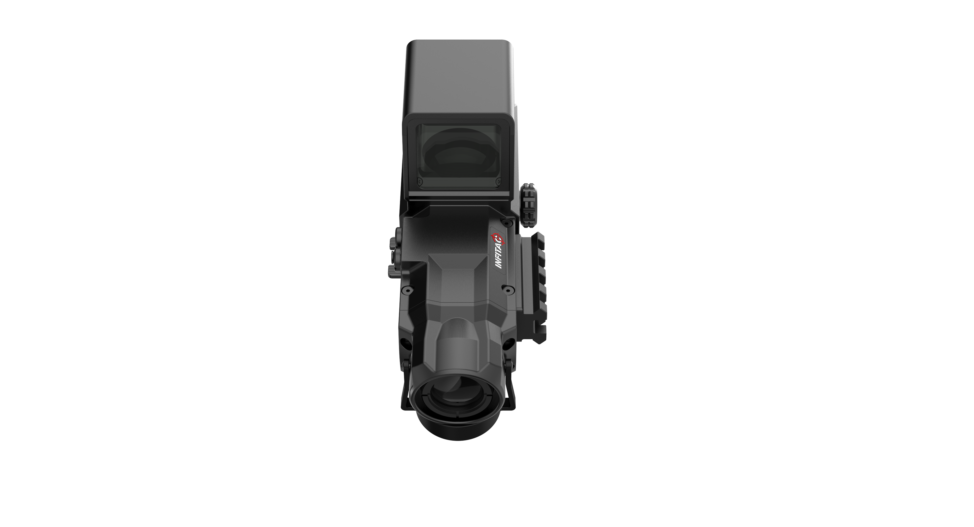 INFITAC FAH25 thermal scope with a 640x512 resolution thermal sensor, 25mm F1.0 lens, and 50Hz refresh rate. Rugged and reliable, it is IP67 waterproof and can withstand up to 1200g of recoil.