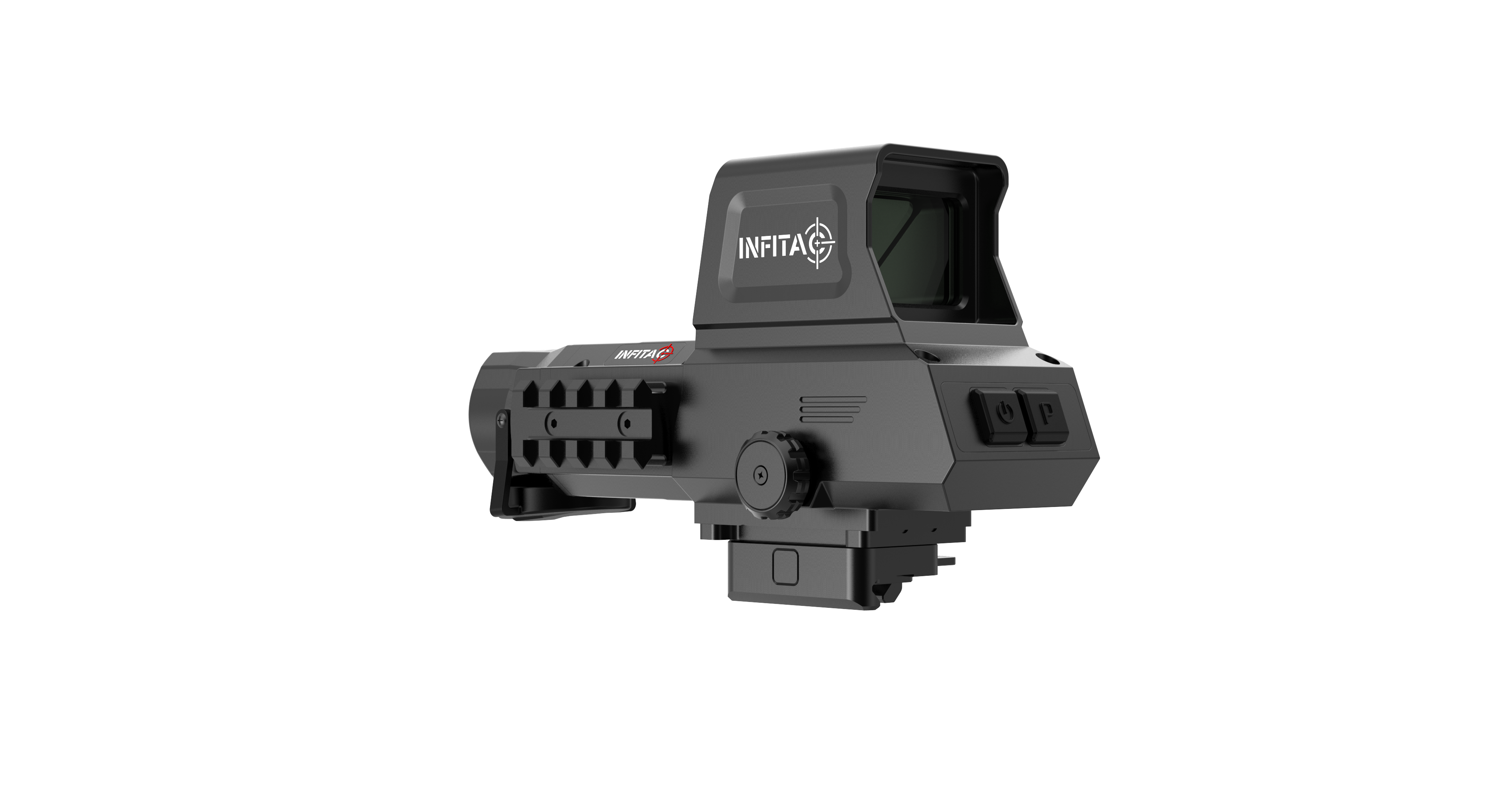 INFITAC FAL19 thermal scope featuring a 384x288 resolution thermal sensor, 19mm F1.0 lens, and 50Hz refresh rate. Built tough with IP67 waterproof protection and capable of handling up to 1200g of recoil.