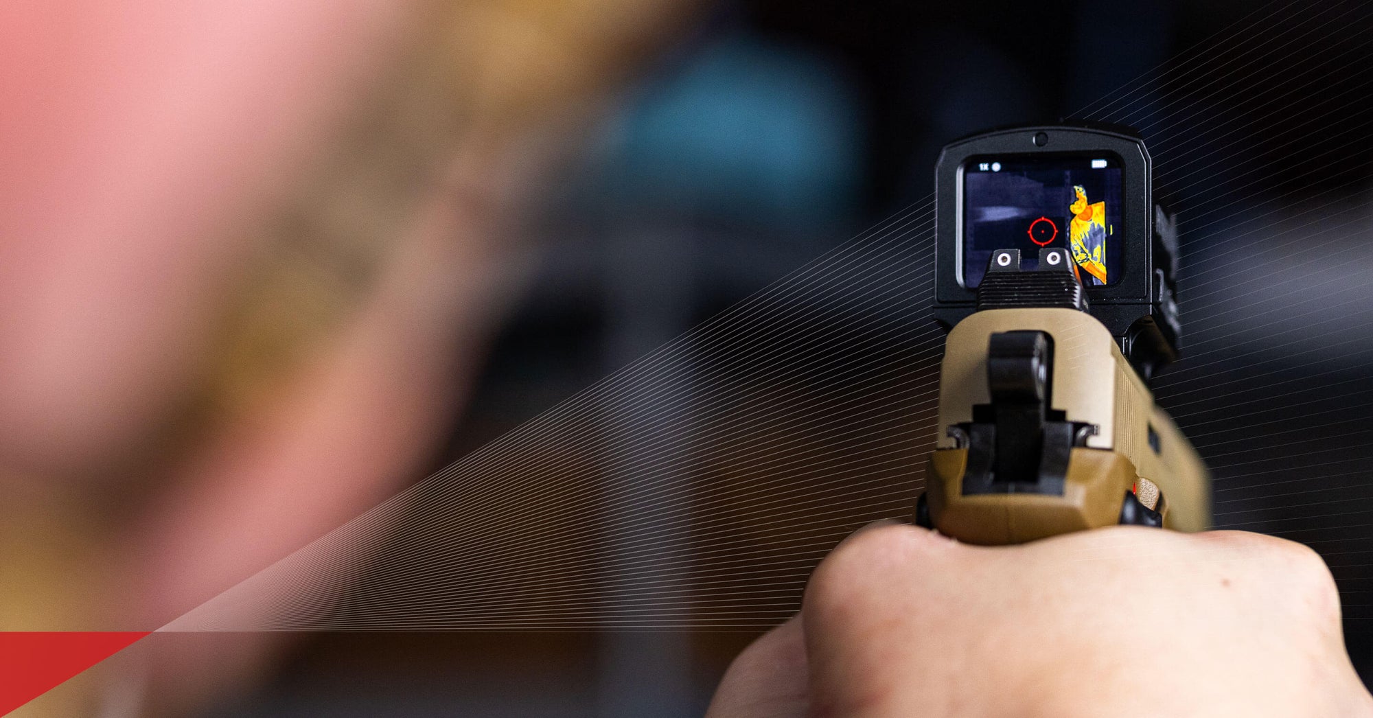 Demonstration of optic operation installed on firearm