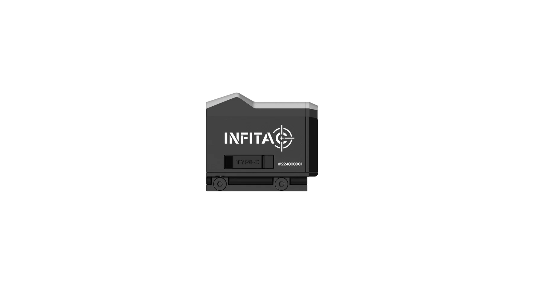 INFITAC FMP13 thermal scope, featuring a compact design with 256x192 resolution, 13mm F1.0 lens, 60Hz refresh rate, 1.4-inch display, and IP67 waterproof rating. Weighs 4oz, offers up to 5 hours of battery life.